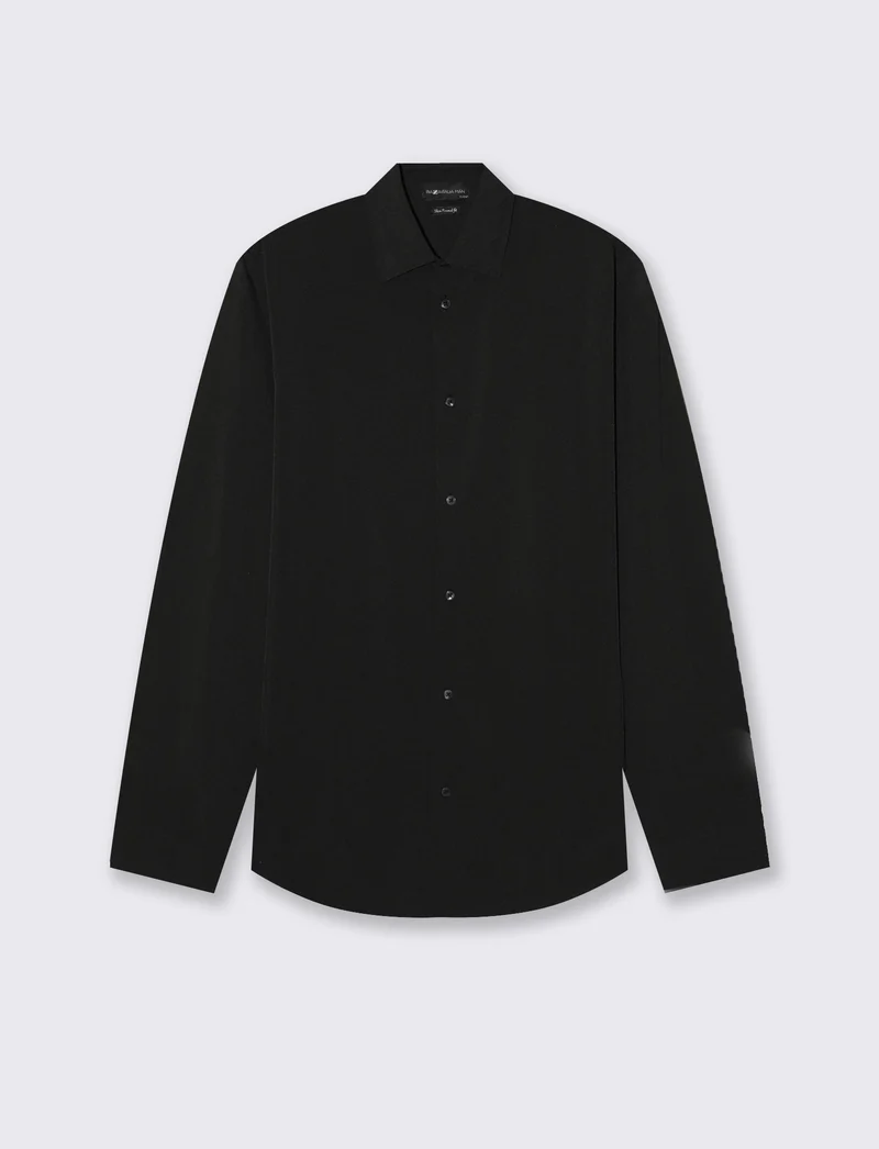 CAMICIA SLIM FIT TESSUTO TECNICO - Nero