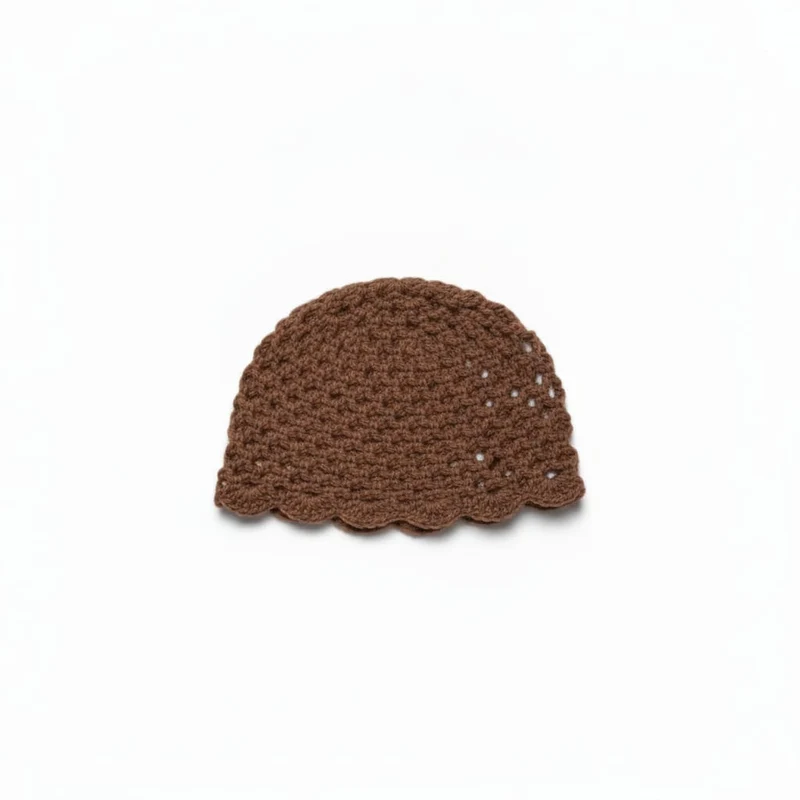Cappello donna cuffia crochet basic - Moro