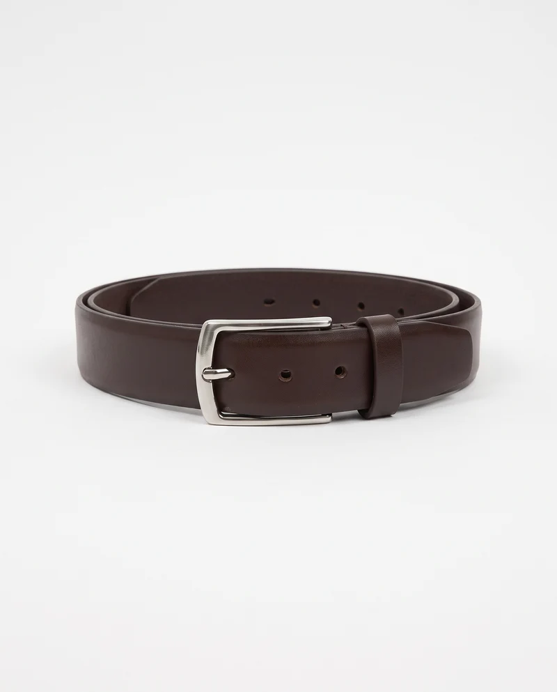 Cintura uomo basic effetto tamponato - Marrone
