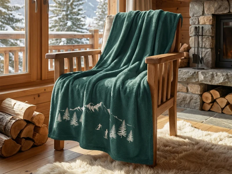 Plaid Ricamato Alpino Nordico
