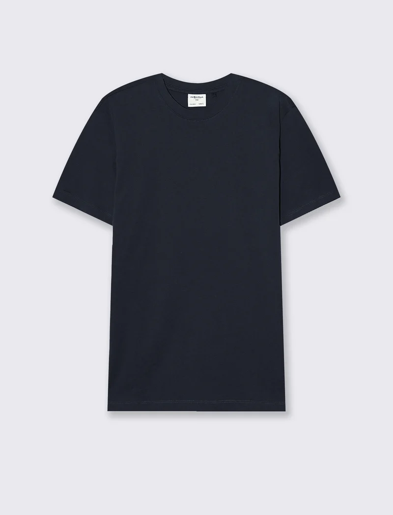 T-SHIRT BASIC IN COTONE PREMIUM REGULAR FIT - Blu