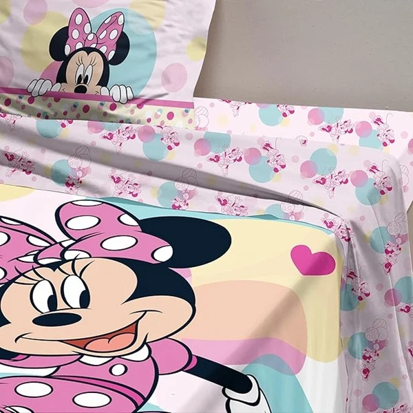 🎀 Set Lenzuolo Copriletto Singolo Minnie 100% Cotone – Prodotto Ufficiale Disney
