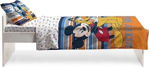 🛏️ Set Lenzuolo Copriletto Singolo Mickey 100% Cotone – Prodotto Ufficiale Disney