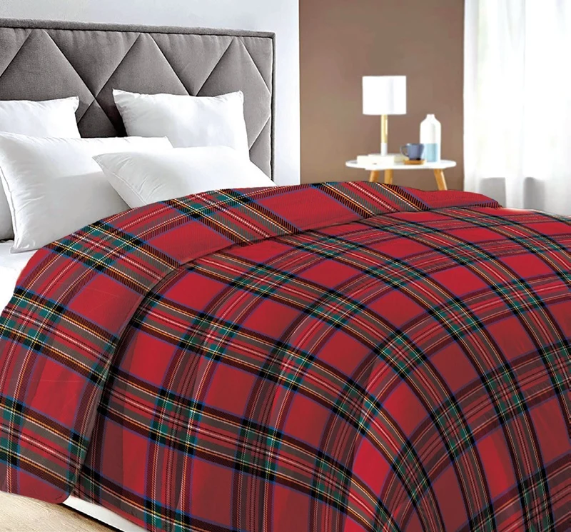 Trapunta invernale matrimoniale Gioia dis. 12 tartan rosso di Lovely Home