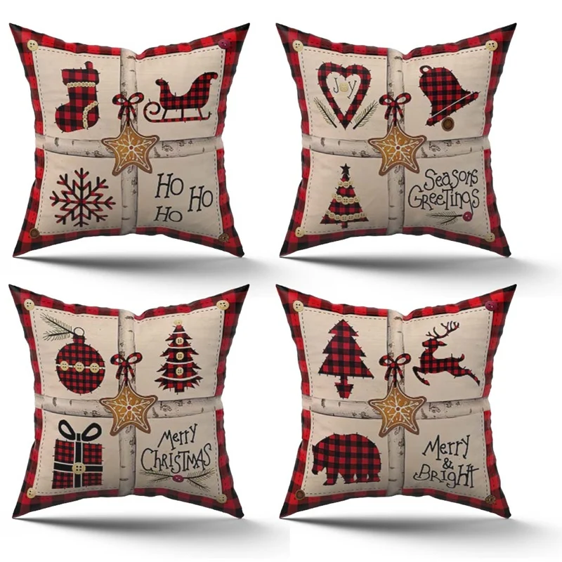 Cuscino Arredo Natalizio Xmas Tartan – Stampa Digitale con Cerniera e Imbottitura – Natale– S&G Home