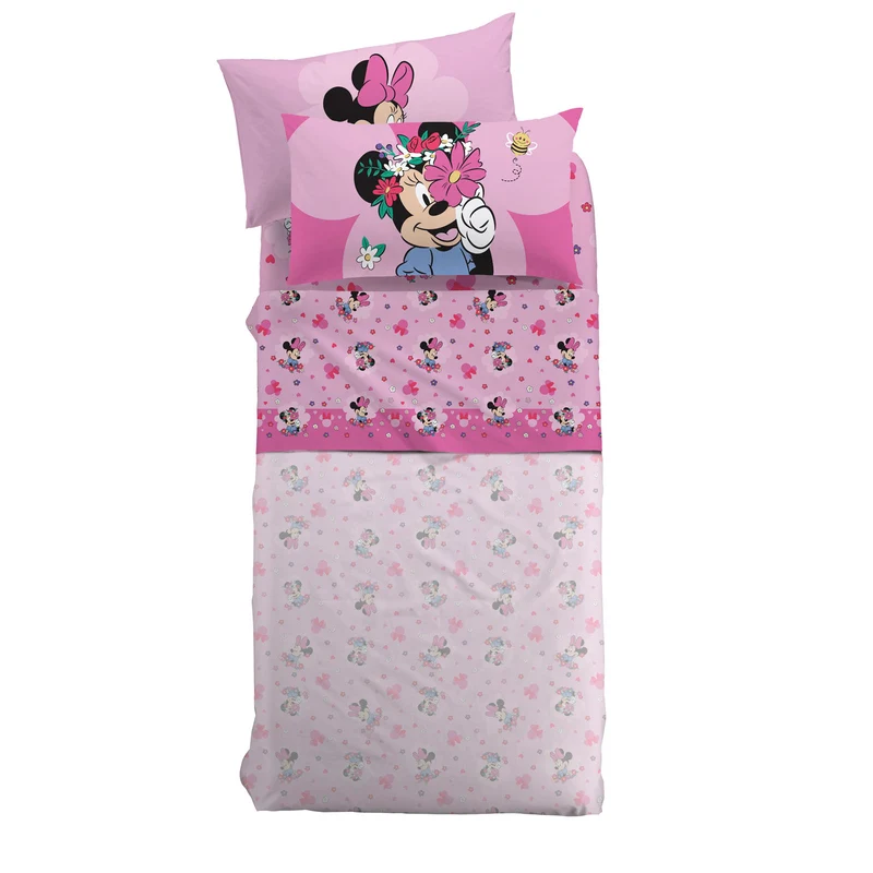 Completo Lenzuola Minnie Flower for You in Cotone