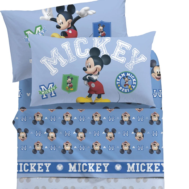 Completo Lenzuola Mickey Mouse in Cotone