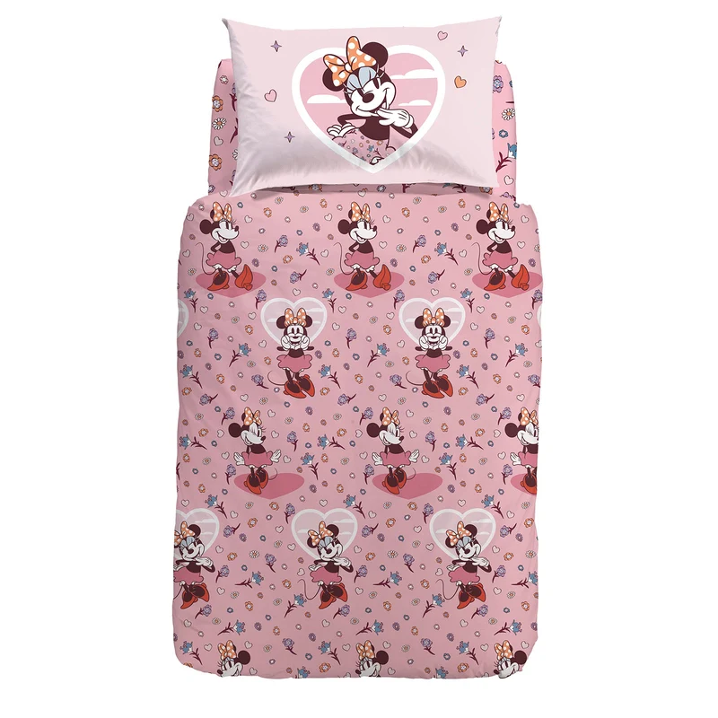 Completo Copripiumino Minnie Love in Cotone