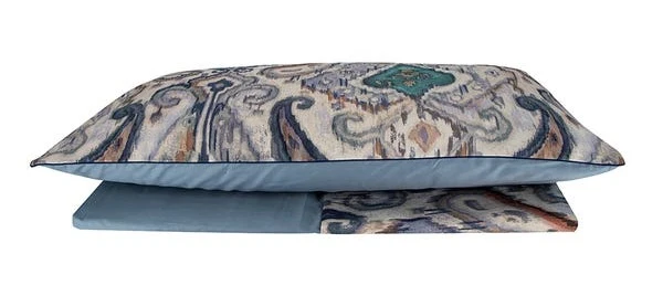 Completo letto Copriletto Pamir matrimoniale in raso di puro cotone di Somma