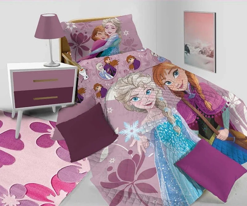 Copriletto trapuntato Singolo Frozen originale Disney di Hermet Home