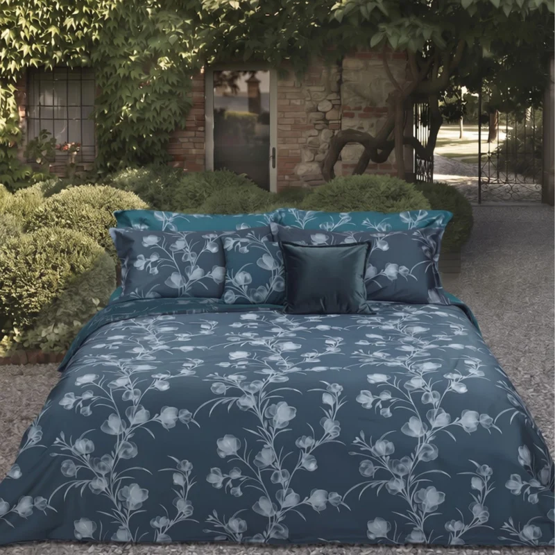 Completo Lenzuola Jap ramage Floreale in Raso di cotone