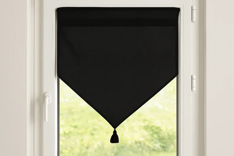 Coppia di tende a vetro monna colore nero