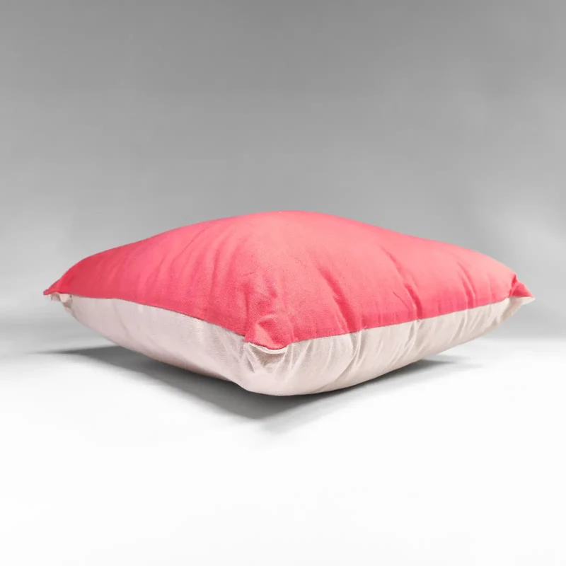 Cuscino arredo duo non sfoderabile bicolore lino-corallo