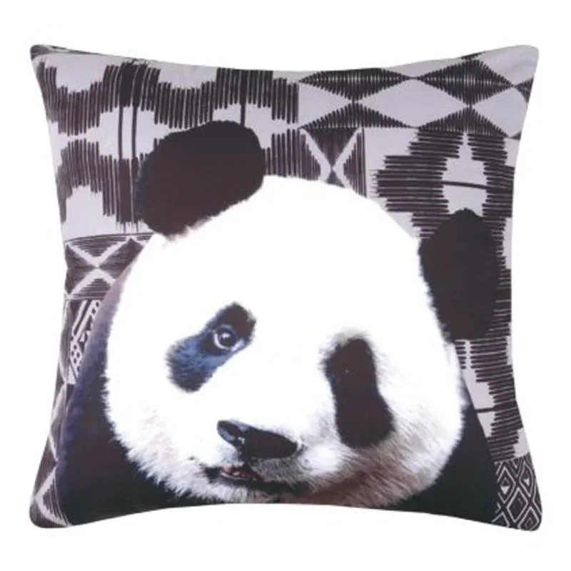 Cuscino arredo panda sfoderabile colore grigio-bianco