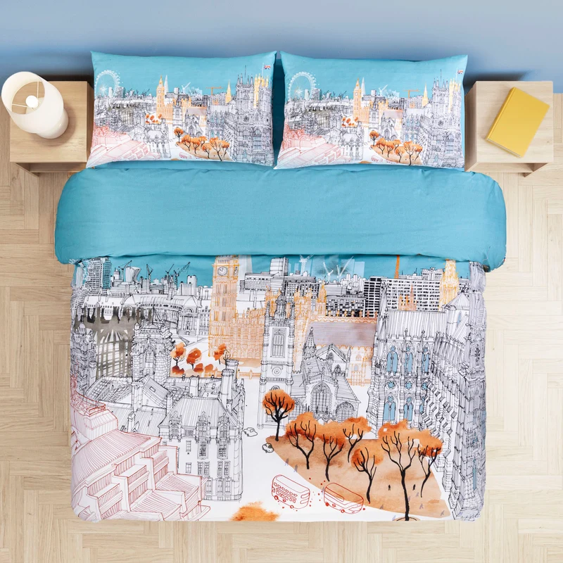 Completo Copripiumino London Westminster in Cotone