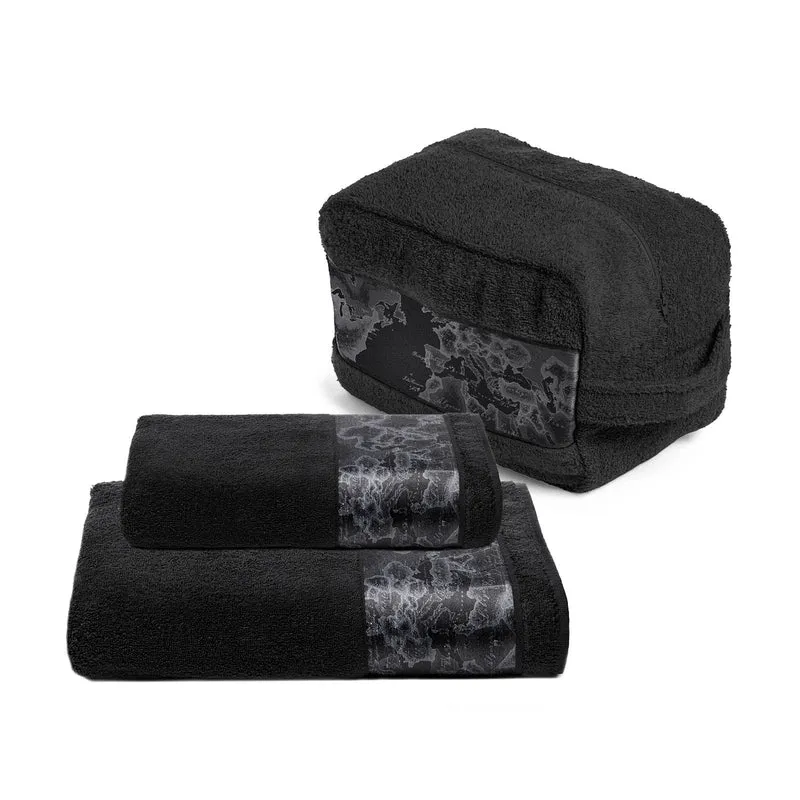 Asciugamano con Ospite geo black in Cotone 480 gr/mq