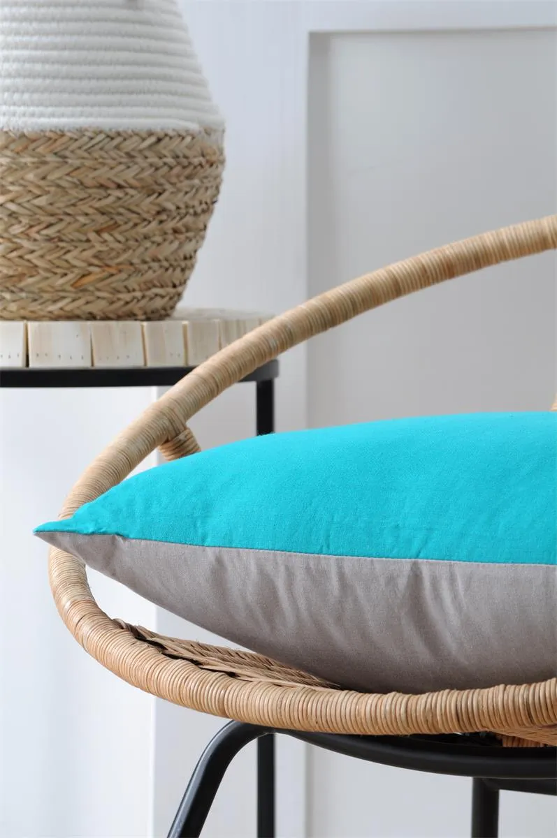Cuscino arredo duo colore celadon-grigio/topo non sfoderabile