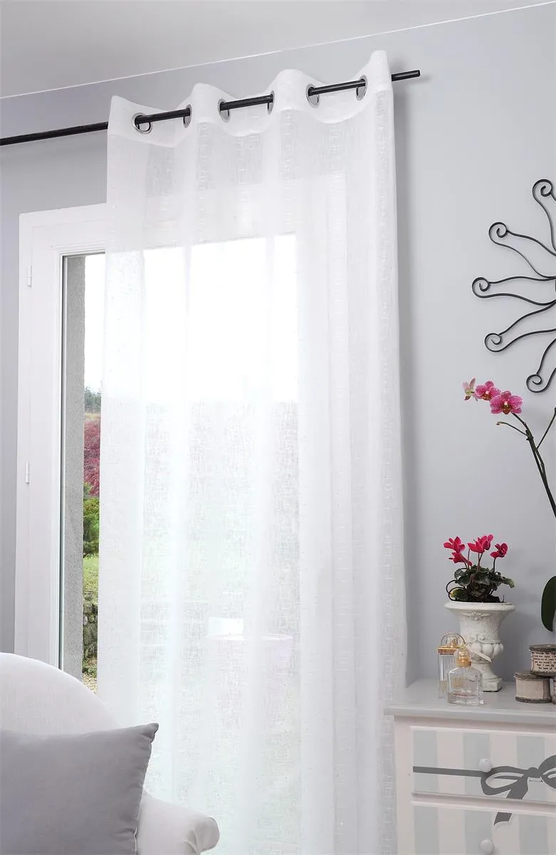 Tenda celian leggera colore bianco, 135×260 anelli fissi