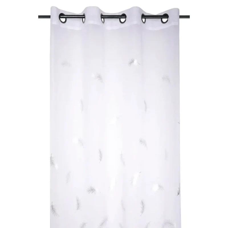 Tenda bohemian leggera colore bianco, 135×260 anelli fissi