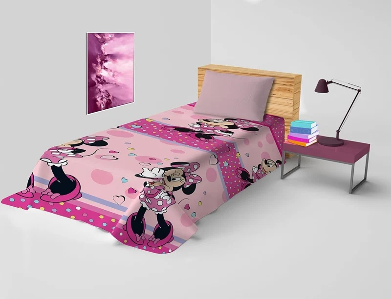 Copriletto Singolo Disney in cotone Minnie Mouse di Hermet 170x270