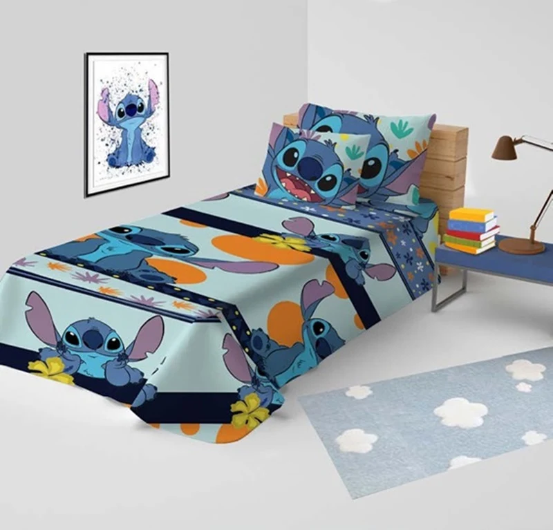 Copriletto Singolo Disney in cotone Stitch di Hermet 170x270