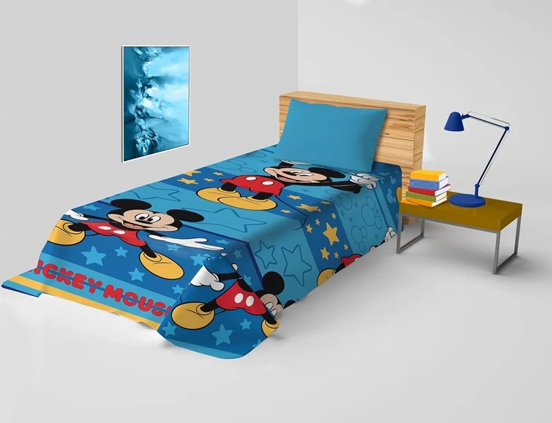 Copriletto Singolo Disney in cotone Mickey Mouse di Hermet 170x270
