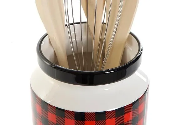 Set portautensili Dolomite in porcellana e bambù con utensili in legno di Item International
