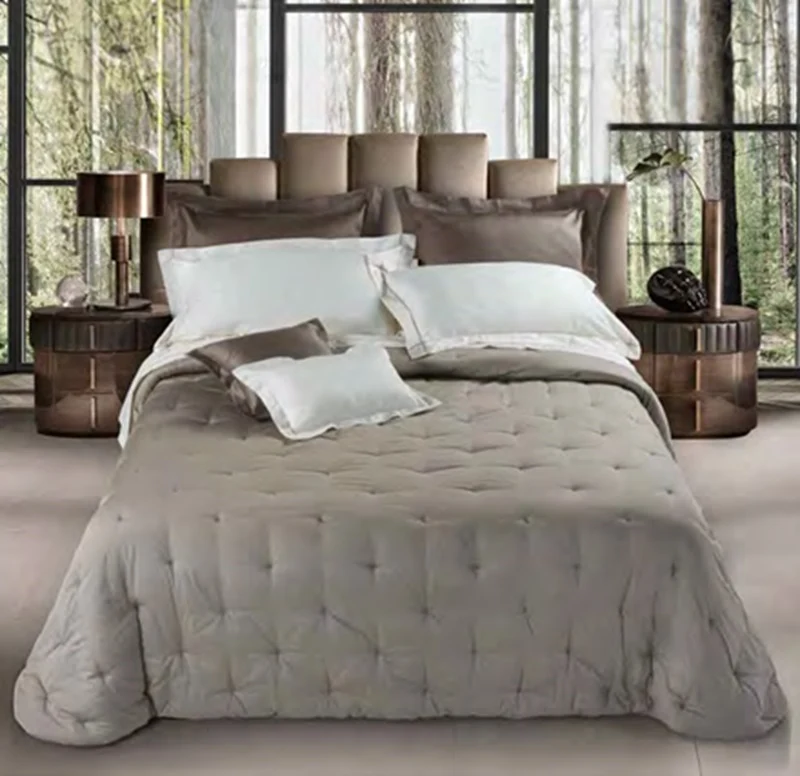 Trapunta Leonardo Matrimoniale in Raso di Cotone 300 TC con Imbottitura Talko – Made in Italy