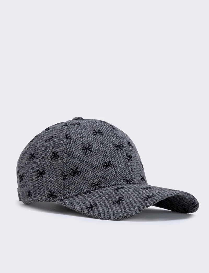 Cappellino da baseball con fiocchetti - Grigio