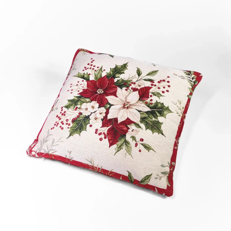Fodera Cuscino Stella di Natale Double-Face