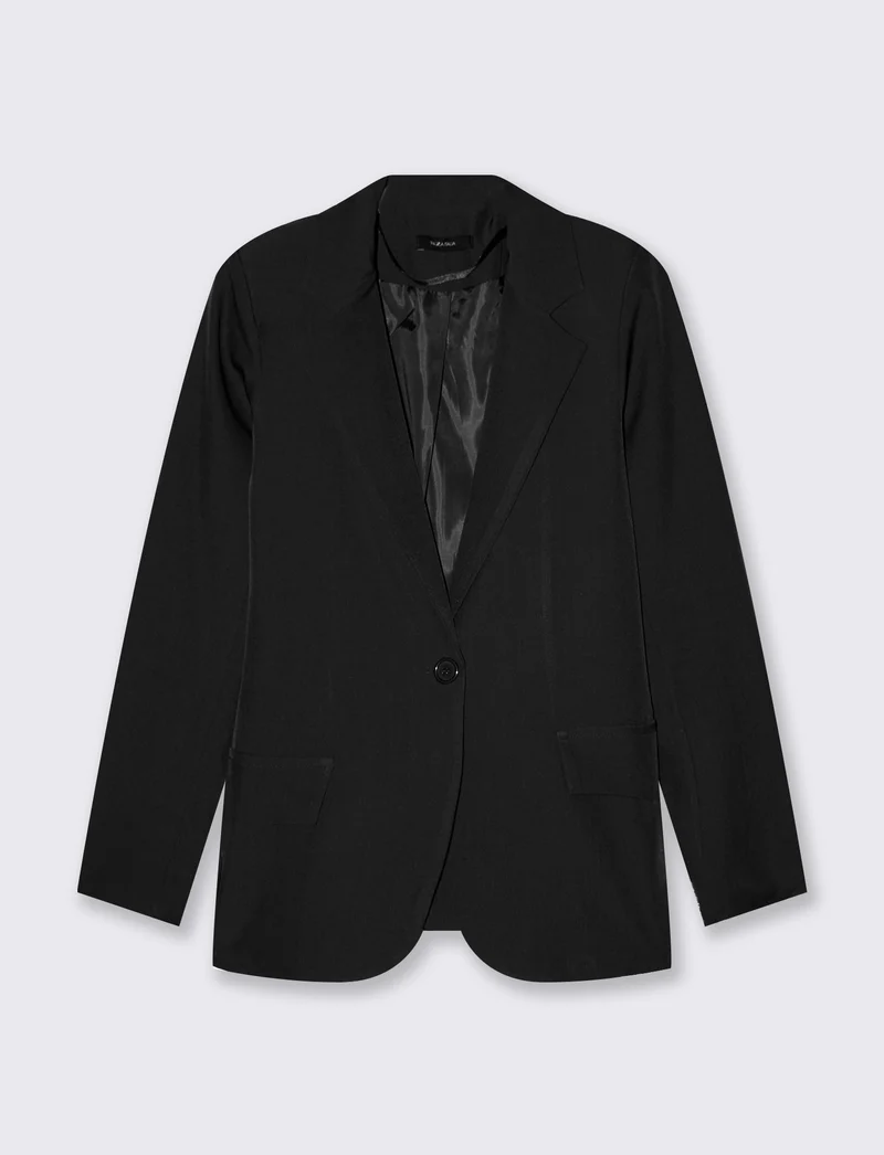 Giacca monopetto con vestibilità regolare - Nero