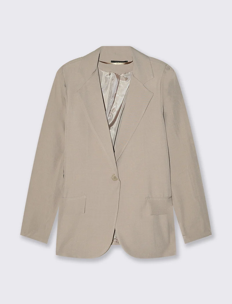 Giacca monopetto con vestibilità regolare - Beige