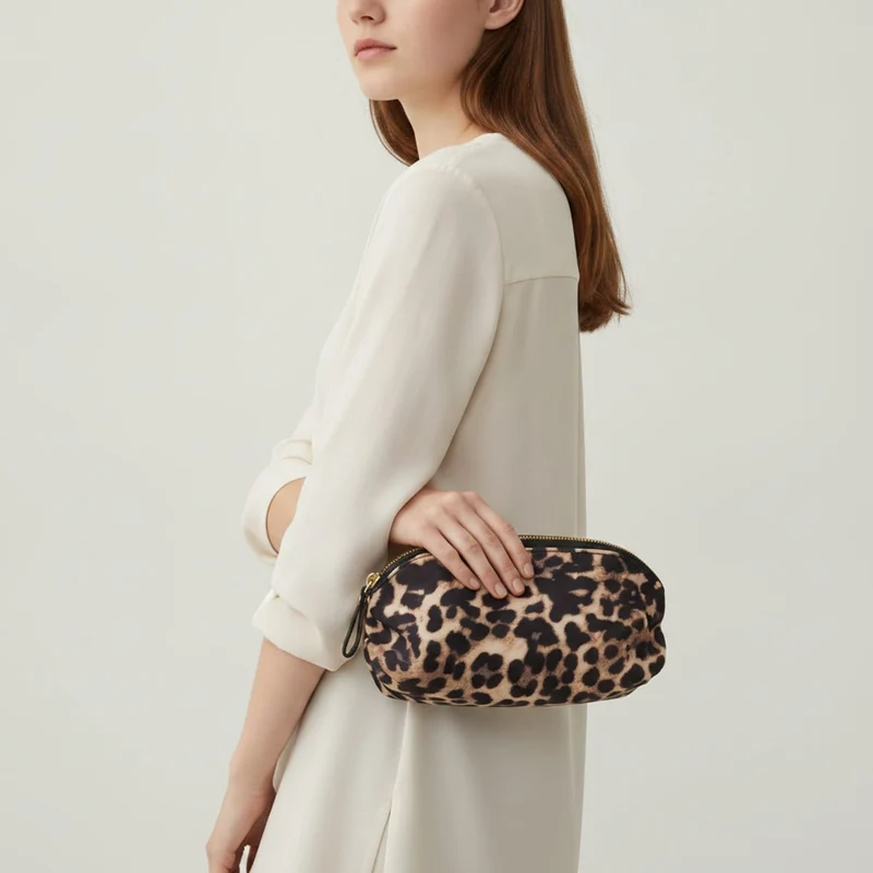 Necessaire in nylon - Leopardato