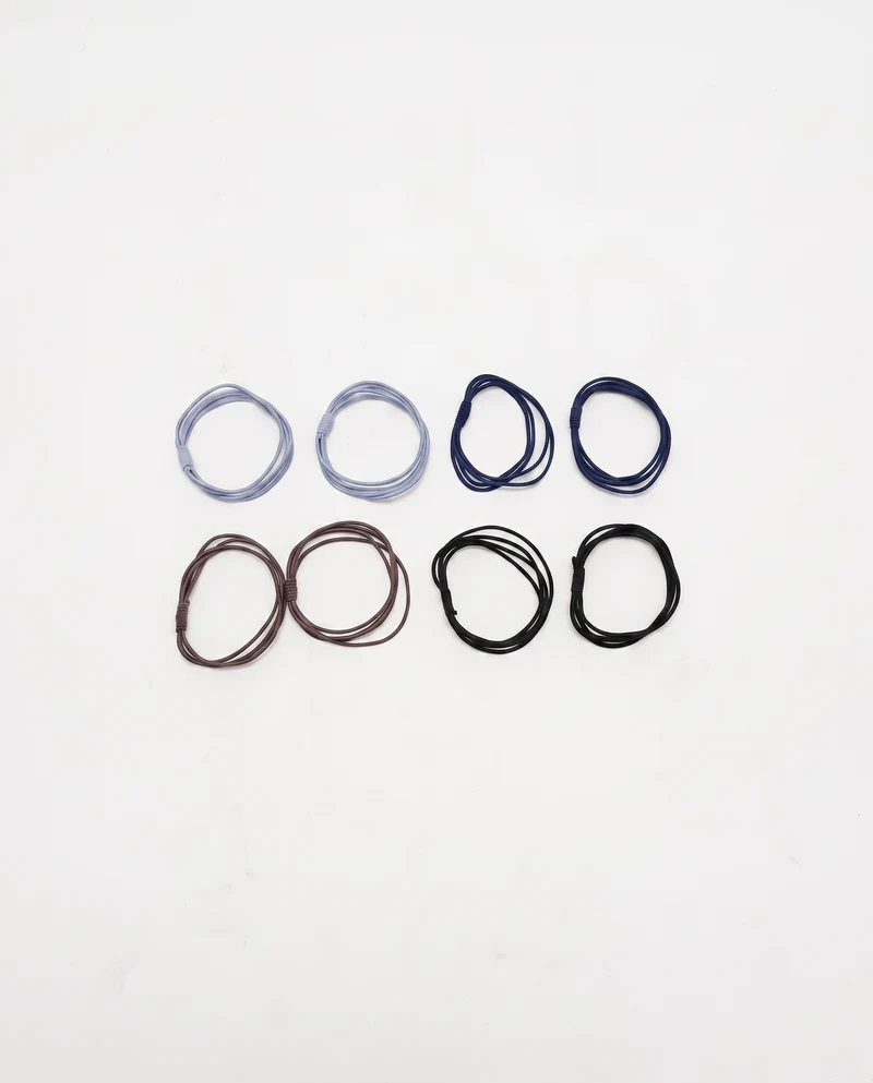 Set di elastici per capelli con nodi - Nero