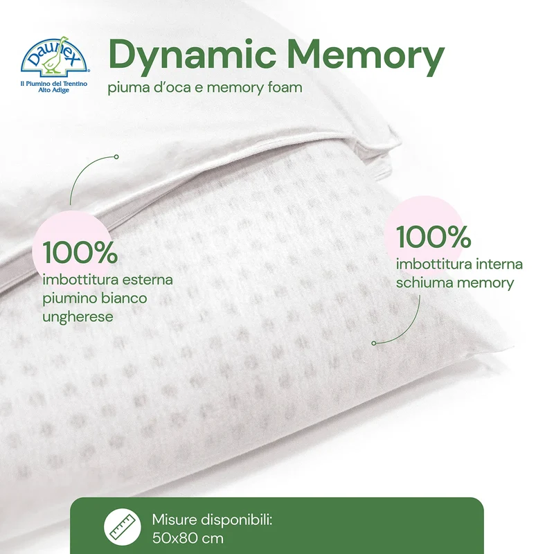 Guanciale in piumino d'oca Dynamic Memory Daunex