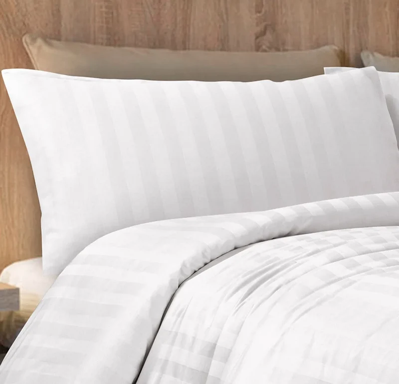 Parure copripiumino Riga hotelier daunex 100% raso di cotone colore bianco
