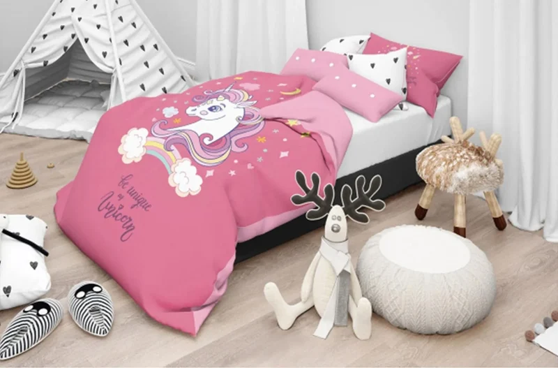 Parure copripiumino disegno fancy Daunex baby dream colore rosa