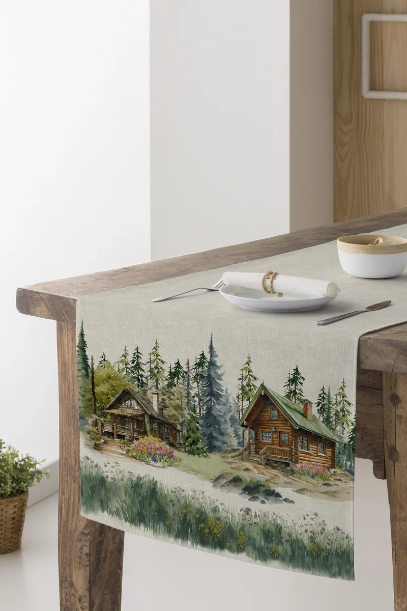Runner Chalet - Stampa Digitale misura 45x150 cm