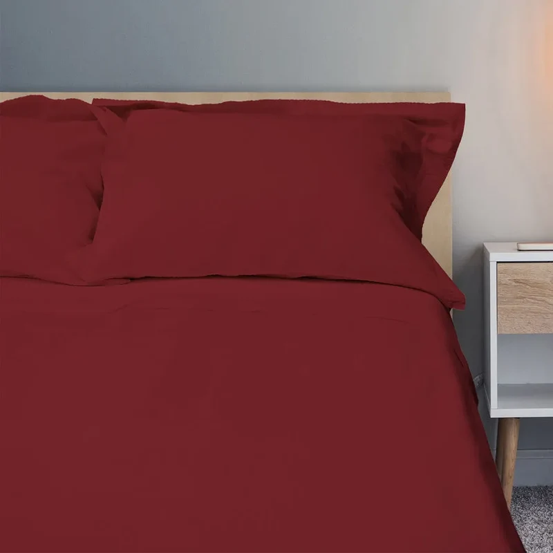 Completo lenzuola no stiro Seersucker Daunex colore bordeaux