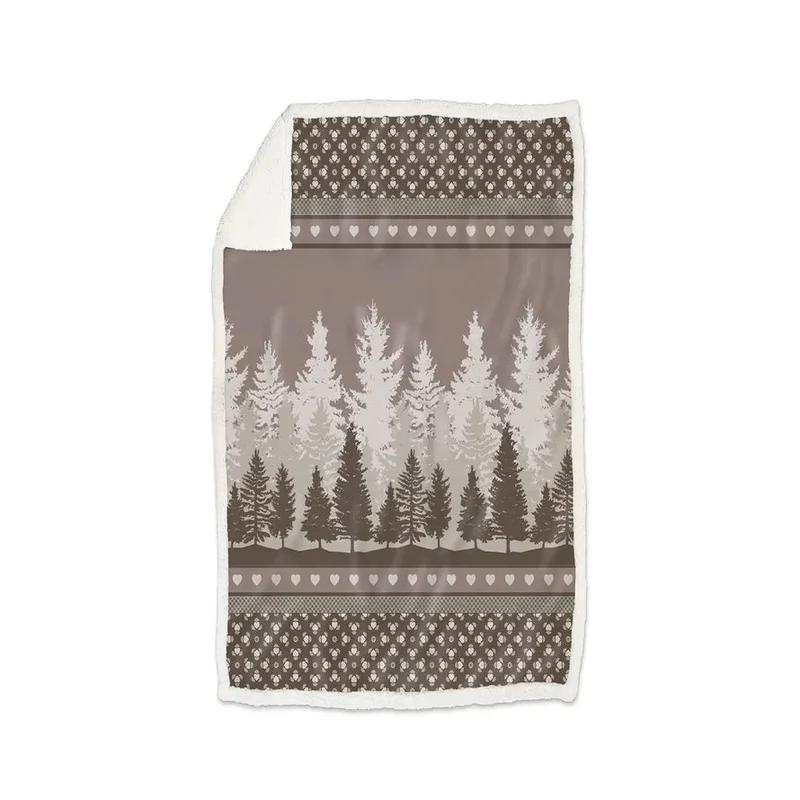 Plaid morbidotto stampato Daunex misura 130 x 160 cm foresta