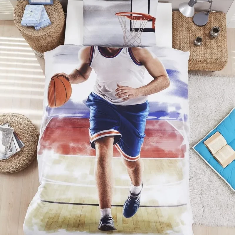 Parure copripiumino Daunex con stampa digitale fantasia basketball