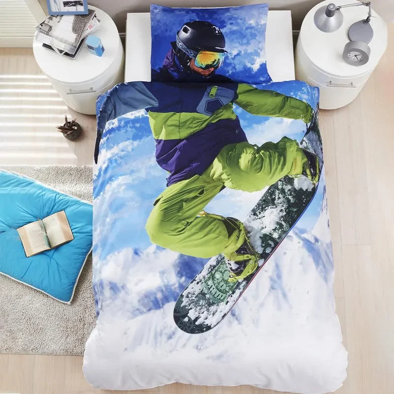 Parure copripiumino Daunex con stampa digitale fantasia snowboard