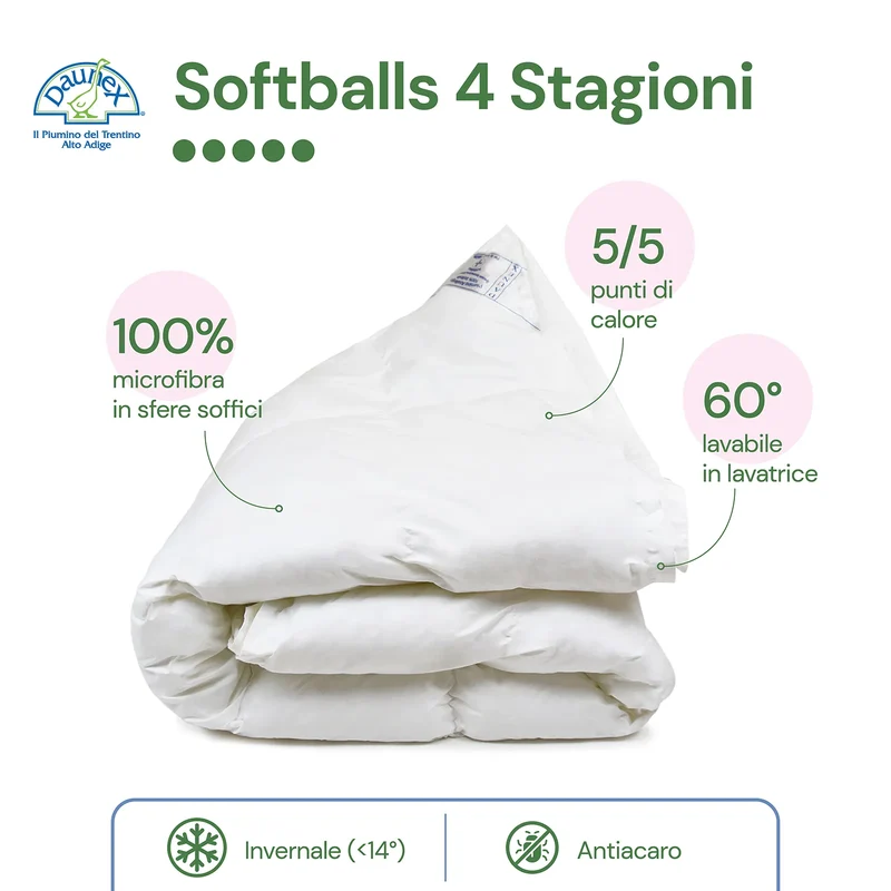 Piumino in microfibra Softballs 4 Stagioni Duo Daunex