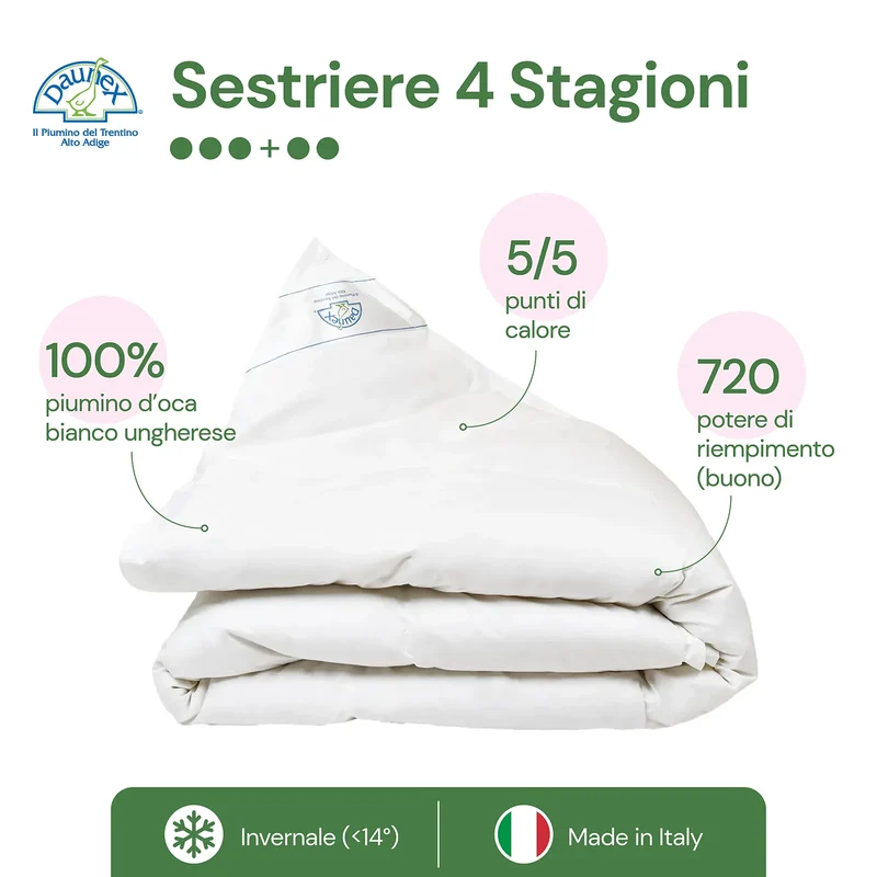 Piumino d'oca Sestriere 4 Stagioni Duo Daunex