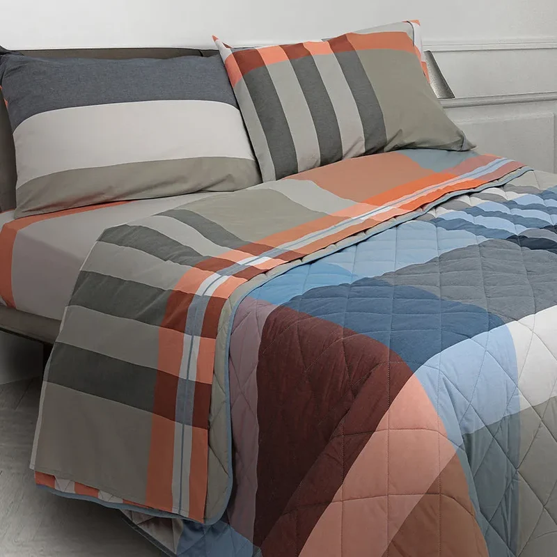 Completo lenzuola in percalle Daunex Liverpool colore arancio