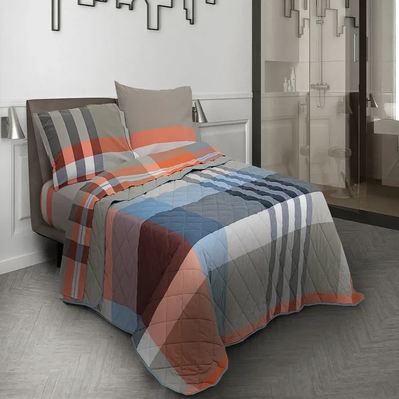 Trapuntino in cotone percalle tinto in filo Daunex liverpool arancio