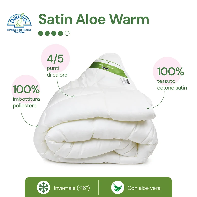 Piumino con Aloe Vera Satin Warm Daunex