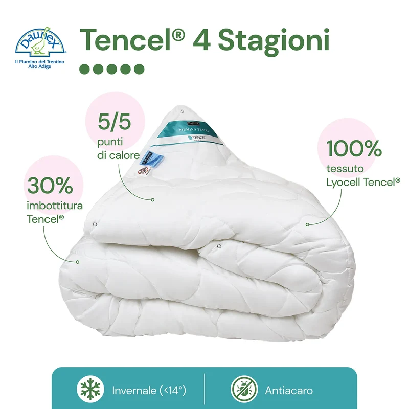 Piumino anallergico Tencel 4 Stagioni Duo Daunex