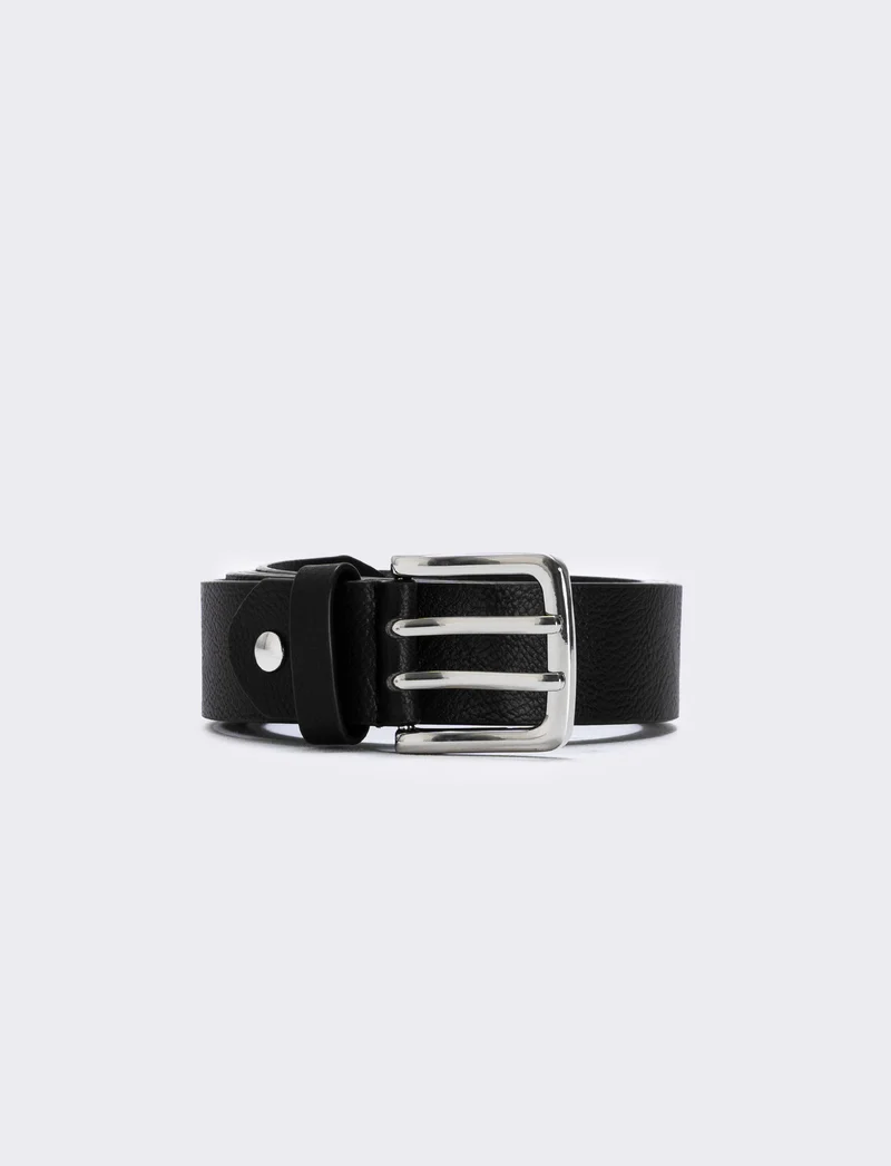 Cintura uomo con doppio ardiglione - Nero