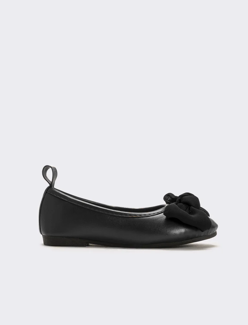 Ballerina con fiocco da bambina - Nero